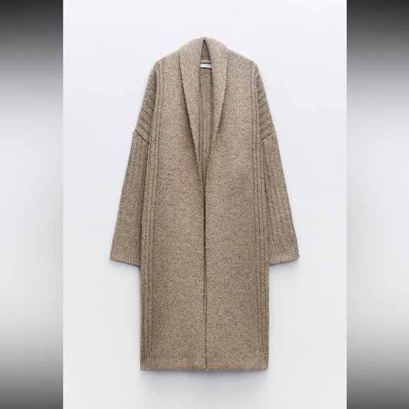 Zara Ribbed Knit Coat (S) - Picture 2 of 5